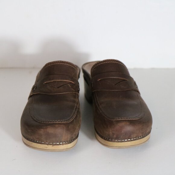 Dansko Brown Leather Mules - Picture 2 of 8